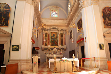  Interior of Cathedral of the Ascension of the Blessed Virgin Mary in Dubrovnik, Croatia