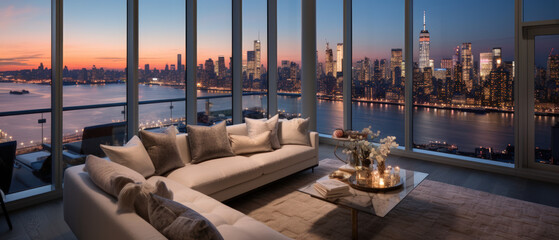 Luxury New York Penthouse apartment - obrazy, fototapety, plakaty