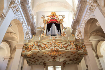 Organ of Cathedral of the Ascension of the Blessed Virgin Mary in Dubrovnik, Croatia - obrazy, fototapety, plakaty