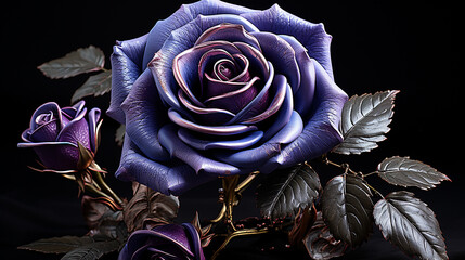 3d rendered photo of pink and purple rose design made with generative AI