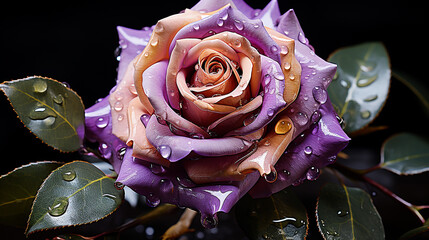 3d rendered photo of pink and purple rose design made with generative AI