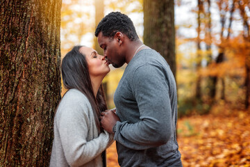 Fototapeta premium Loving Mature Couple In Autumn season together