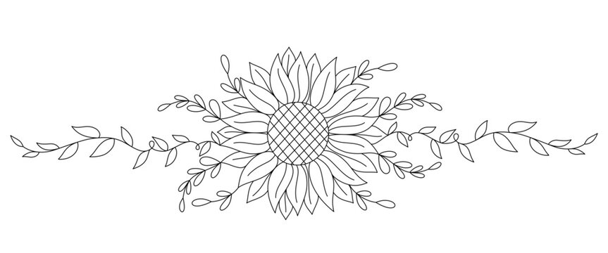sunflower line art