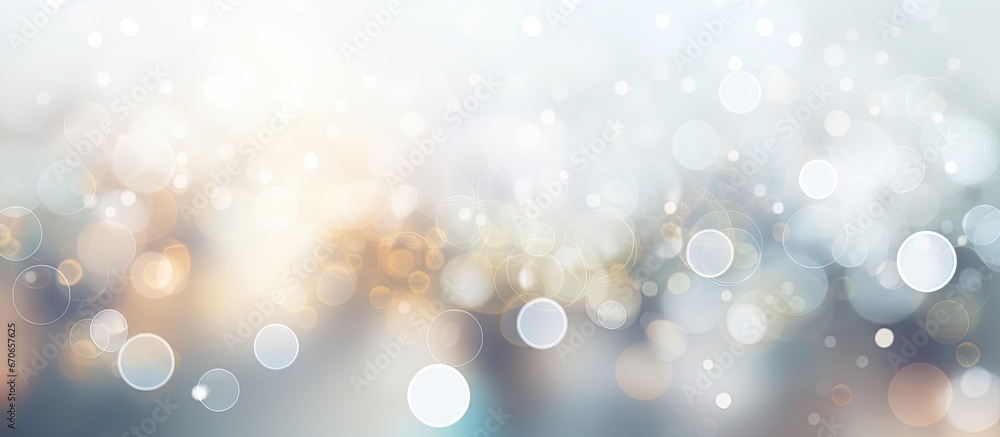 Poster a white circle background with a bokeh effect that is abstract