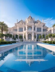 Fototapeta premium Luxurious Mansion with a Stunning Pool