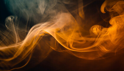 Graceful Orange Smoke on black background
