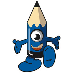 mascot vector of cheerful and cute pencil character