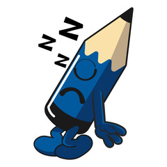 mascot vector of pencil character sleeping in standing position