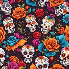 Fototapeta premium Illustration of Day of the Dead Alter and La Caterina