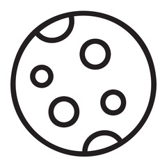 full moon line icon
