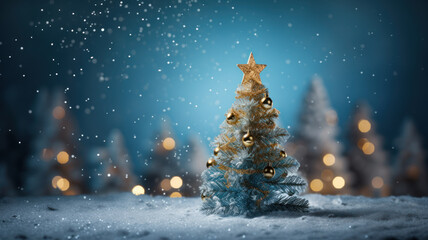 Elegant Bokeh Christmas Tree with Snowy Glow