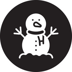 snowman glyph icon