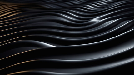 Abstract black and white wavy background. Illustration, wallpaper.