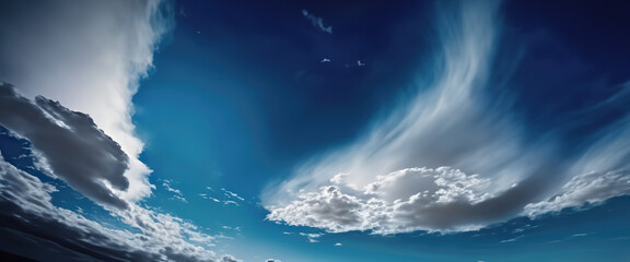 Heavenly Blue Sky with Fluffy Clouds, variety of cloud formations, sky and clouds, UHD Wallpaper, 16K Wallpaper, 16K UHD image, clear blue sky, UHD Backgrounds.