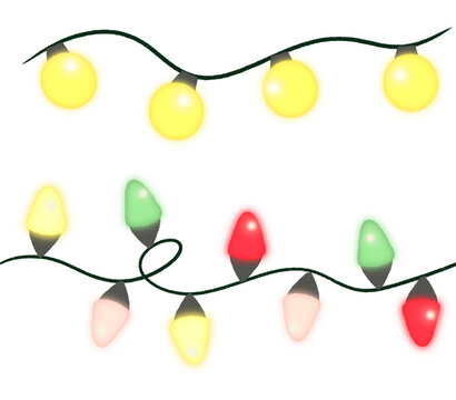 Christmas glowing lights clipart
