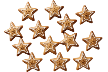 Christmas cookie stars isolated on a white backgorund