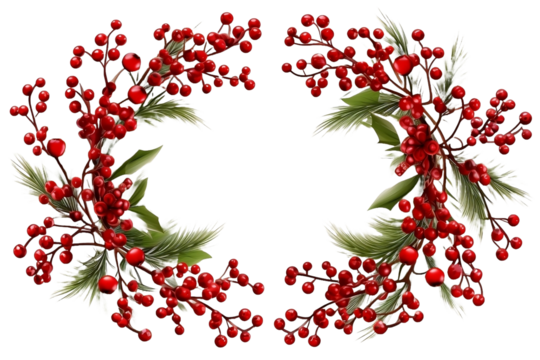 christmas wreath isolated on white background