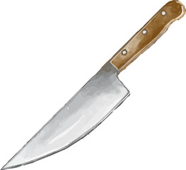 Knife watercolor illustration