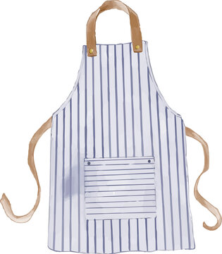 Cooking apron watercolor illustration
