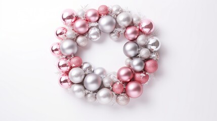 pearl necklace on pink background