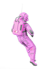 astronaut is floating back on rear view