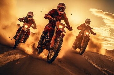 A motocross race in the desert. Great for stories about dirt biking, adventure, off-road racing, sports, rallies and more. 