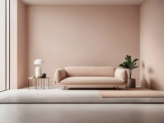 minimalist livingroom with pastel colors