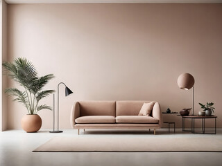 minimalist livingroom with pastel colors