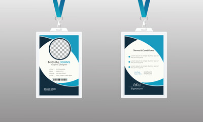 Design a modern and minimalist ID card template for your company's employees.