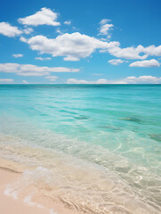 Obraz premium beach, Abstract blurred sunset sunrise sky and ocean nature background, pastel pink beach sand clear blue ocean water; Pink and blue gradient colors; ocean wave summer; love and romantic