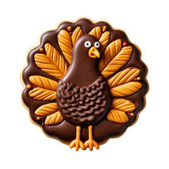 Thanksgiving Turkey Cookie Isolated on a Transparent Background