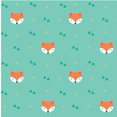 Vector illustration. Seamless pattern. Fox. Print for fabric and wallpaper. children.