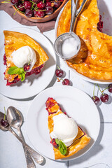 Cherry pie with vanilla ice cream