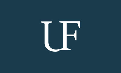 Alphabet letters Initials Monogram logo UF, UF