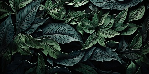 AI Generated. AI Generative. Plant decorative leaves botanical pattern background. Graphic Art