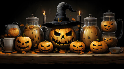 Halloween creepy pumpkins