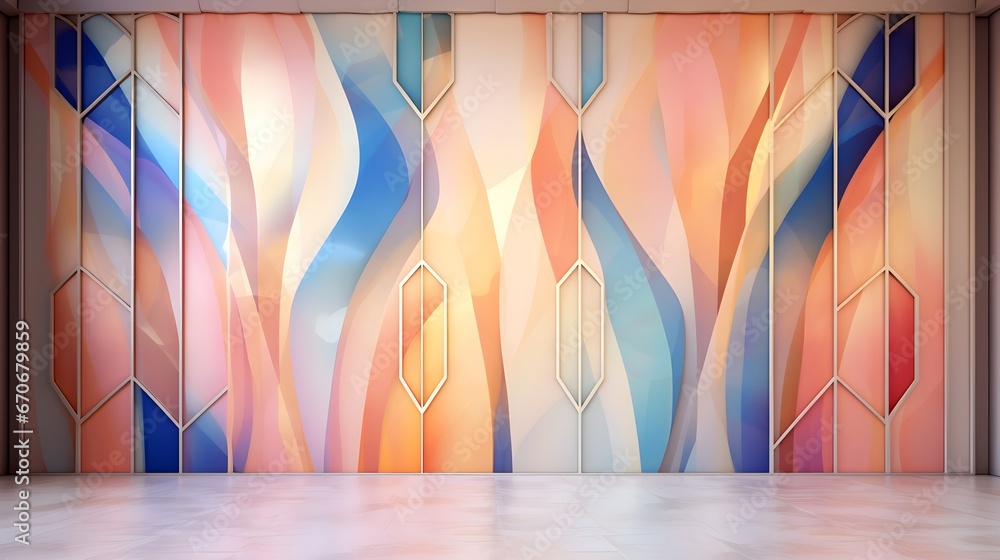 Poster abstract light background with colorful gradient blurry smooth wave. generative ai