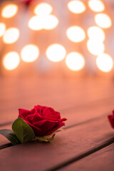 Macro of rose flower decoration