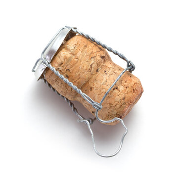 champagne cork isolated on white