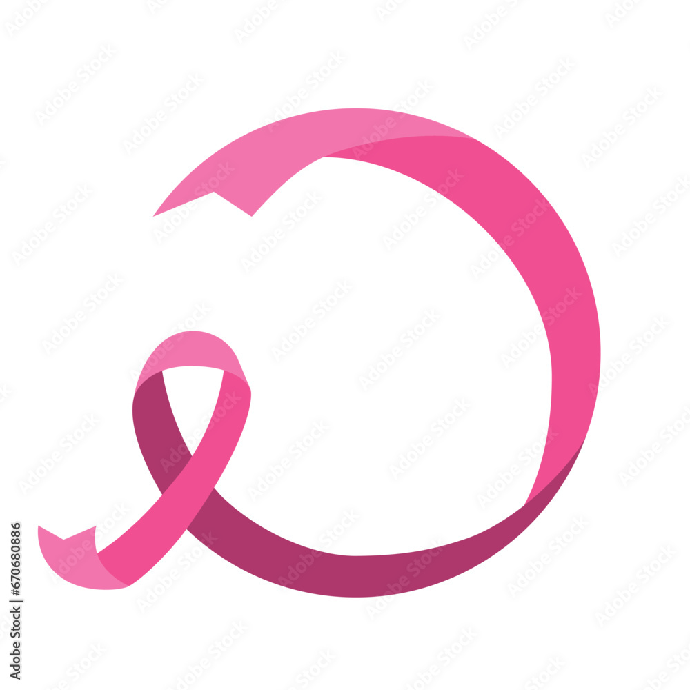 Sticker breast cancer awareness symbol bow