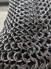 Metal chain mail for knight's armor.