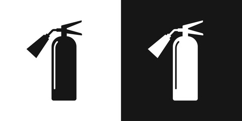 Fire extinguisher vector icon. Foam fire canister, fire safety sign - obrazy, fototapety, plakaty