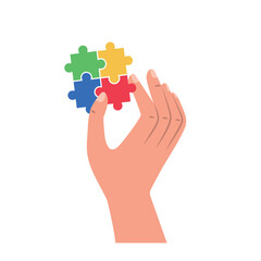 autism awareness hand with puzzle