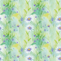 Obraz premium seamless watercolor floral abstract colorful wallpaper