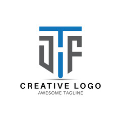 JTF letter logo design icon