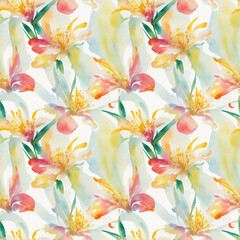 Obraz premium seamless watercolor floral abstract colorful wallpaper