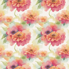 Fototapeta premium seamless watercolor floral abstract colorful wallpaper
