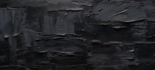 Closeup of abstract rough black gray dark colored art painting texture, with oil acrylic brushstroke, pallet knife paint on canvas - obrazy, fototapety, plakaty