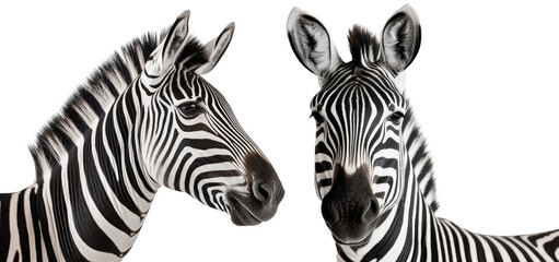 zebra on transparent or white background