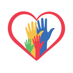 Obraz premium autism hands in a heart